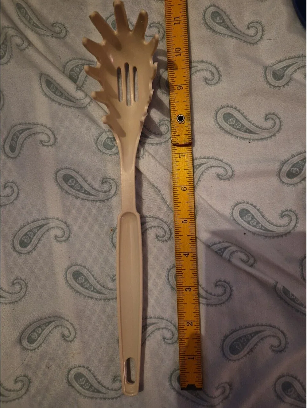 Vintage Ecko Slotted Pasta Spaghetti Spoon Fork Off White Made In USA 10.5